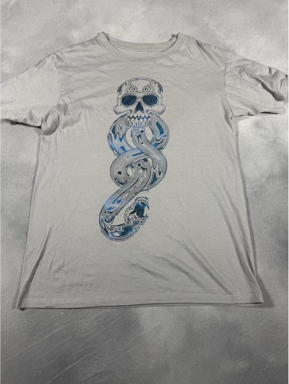 Harry Potter Dark Mark Skull Snake Graphic T Shirt Zuni Sportswear Gray Medium